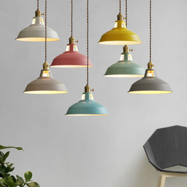 Multiple Colors Industrail Metal Pendant Light - Image 2