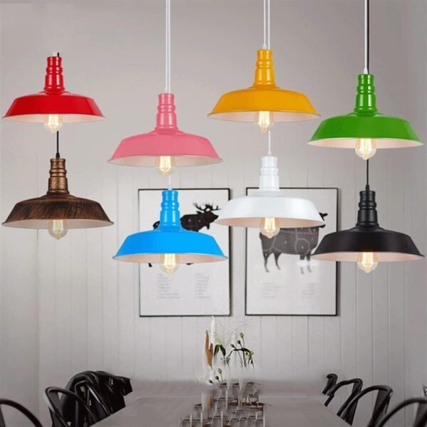 Multiple Colors Industrail Metal Pendant Light - Image 7