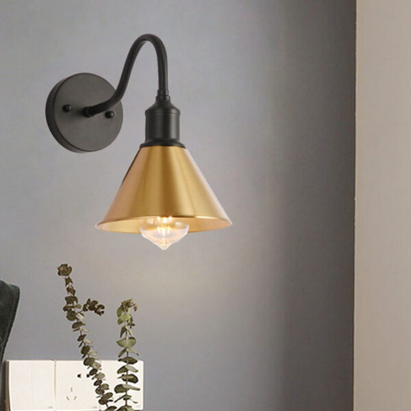 Lustre Gold Finish Classical Metal Wall Light - Image 3