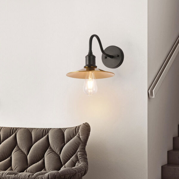 Lustre Gold Finish Classical Metal Wall Light - Image 2