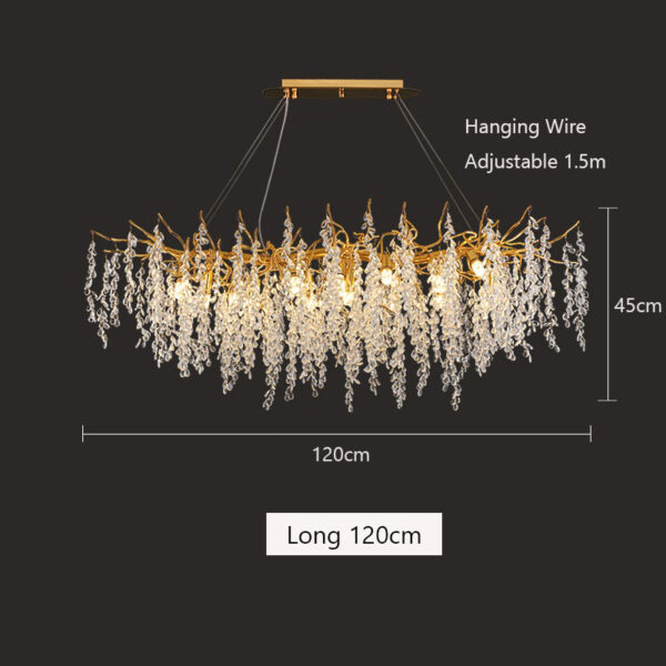 Creative Branch Shape Hanging Lamp Crystal Gold Chandeliers - Image 10