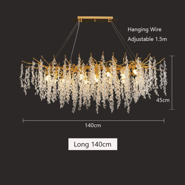 Creative Branch Shape Hanging Lamp Crystal Gold Chandeliers - Image 11