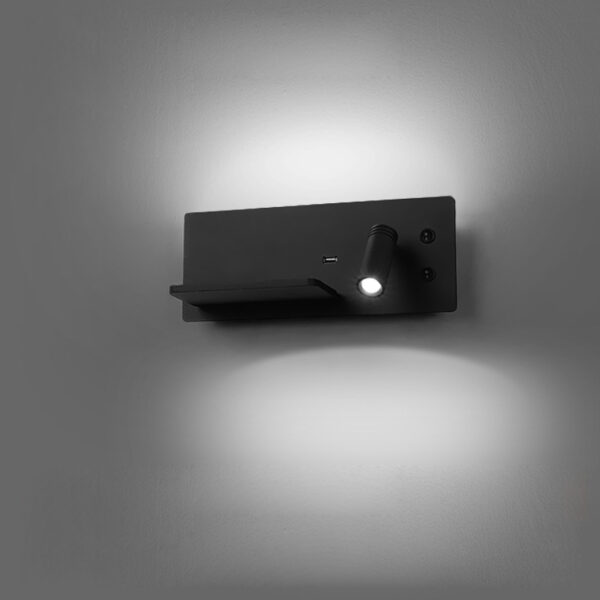 Hotel Bedside Wall Lighting with 2 Lights and Charging Function - Image 5