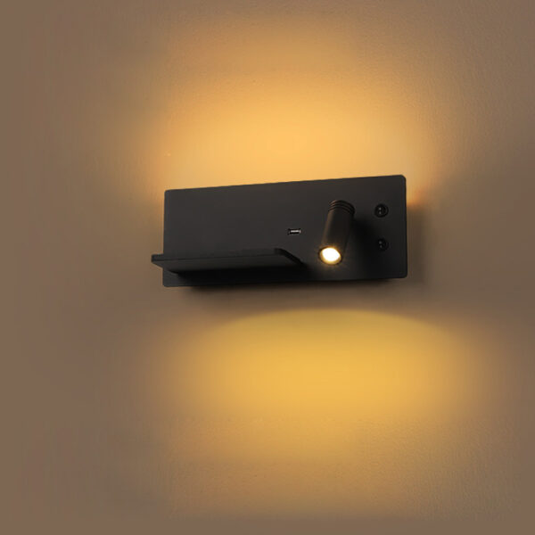 Hotel Bedside Wall Lighting with 2 Lights and Charging Function - Image 7