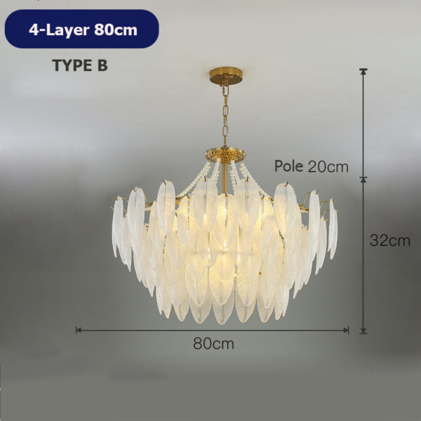 Modern Glass Feather LED Chandelier Hanging Lamps - Image 10