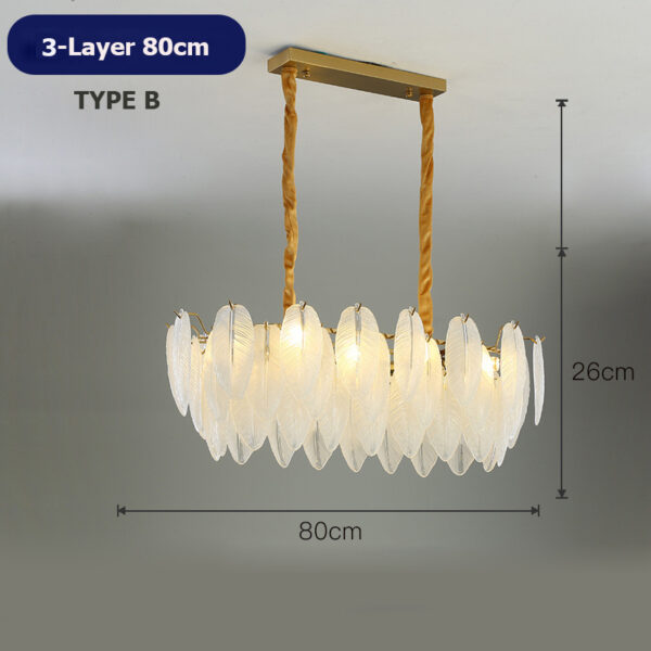 Modern Glass Feather LED Chandelier Hanging Lamps - Image 11