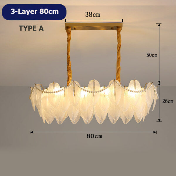 Modern Glass Feather LED Chandelier Hanging Lamps - Image 12