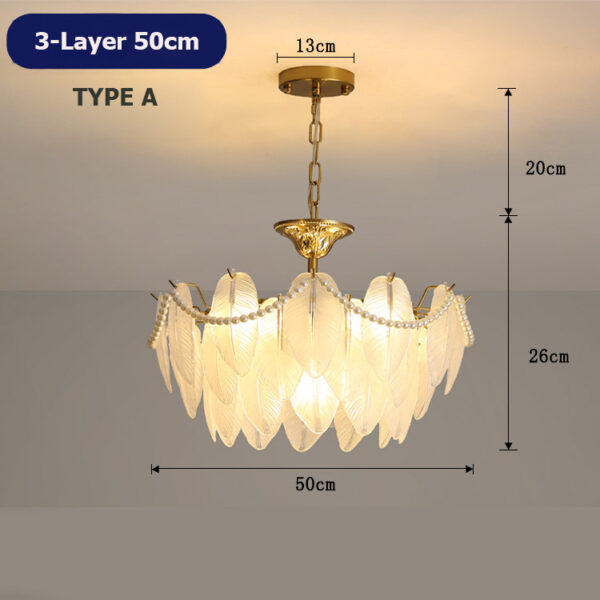 Modern Glass Feather LED Chandelier Hanging Lamps - Image 5