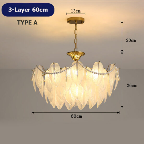 Modern Glass Feather LED Chandelier Hanging Lamps - Image 6