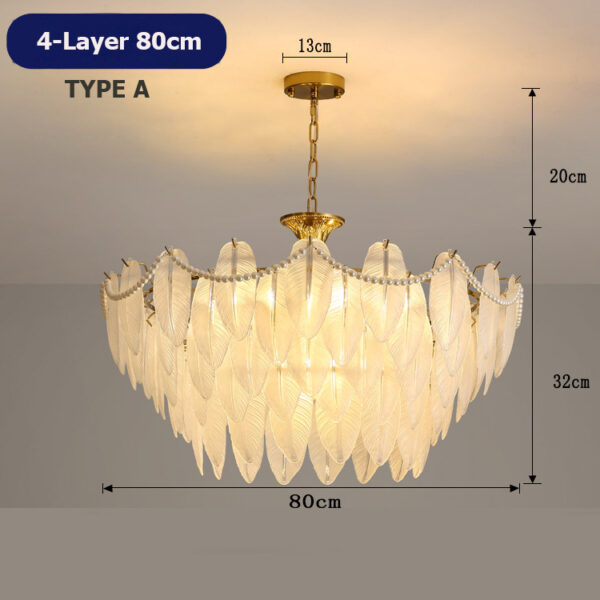 Modern Glass Feather LED Chandelier Hanging Lamps - Image 7