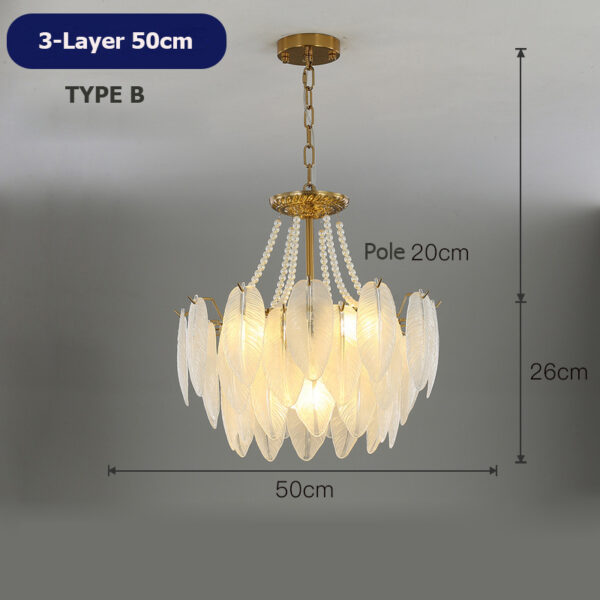Modern Glass Feather LED Chandelier Hanging Lamps - Image 8
