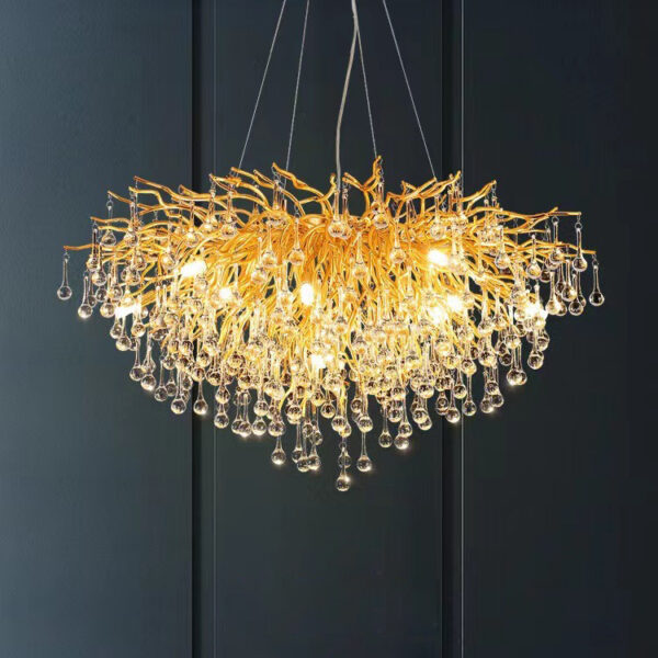 Elegant Luxury Gold Hanging Lights LED Chandeliers - Image 2
