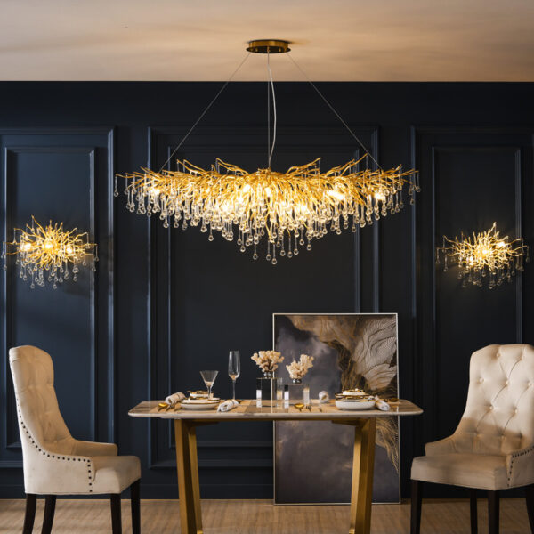 Elegant Luxury Gold Hanging Lights LED Chandeliers - Image 3