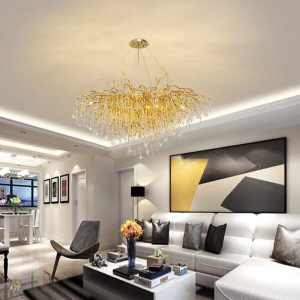Elegant Luxury Gold Hanging Lights LED Chandeliers - Image 4
