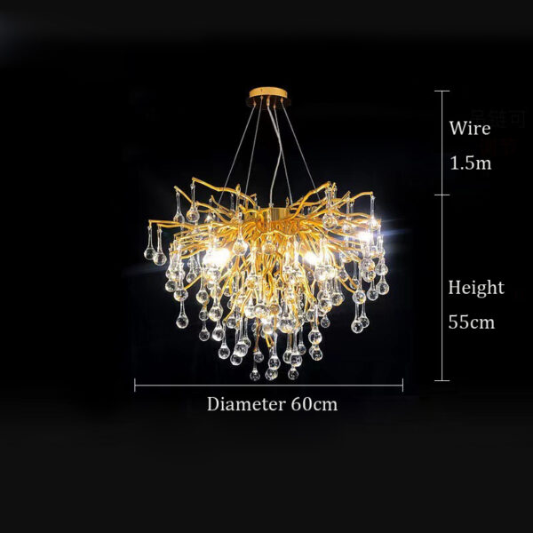 Elegant Luxury Gold Hanging Lights LED Chandeliers - Image 5