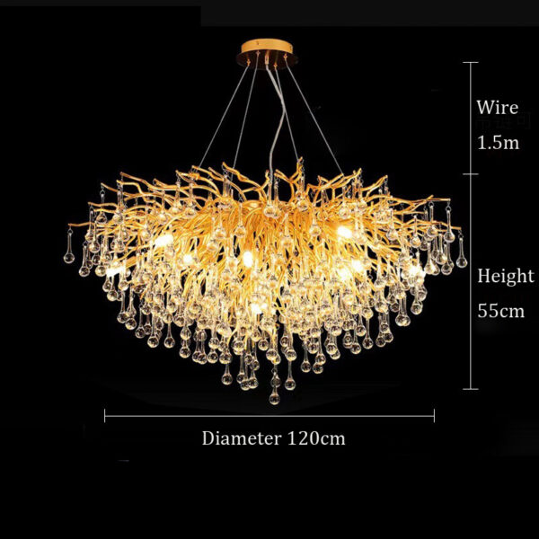 Elegant Luxury Gold Hanging Lights LED Chandeliers - Image 8