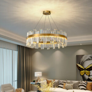 Gold Crystal Luxury Chandelier LED Haning Lamp
