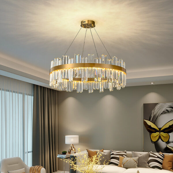 Gold Crystal Luxury Chandelier LED Haning Lamp