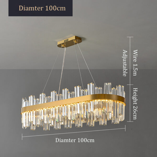 Gold Crystal Luxury Chandelier LED Haning Lamp - Image 10