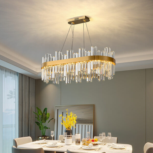 Gold Crystal Luxury Chandelier LED Haning Lamp - Image 3