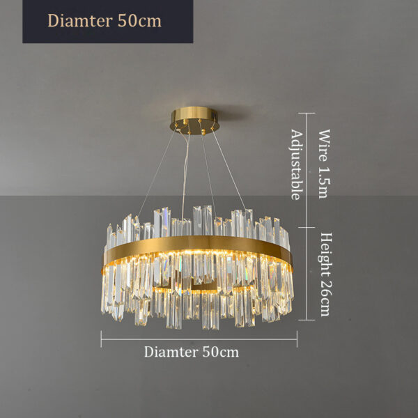 Gold Crystal Luxury Chandelier LED Haning Lamp - Image 5