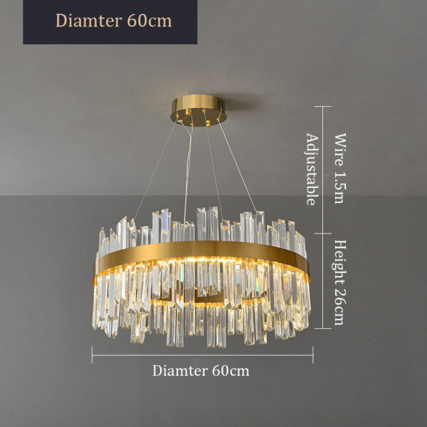 Gold Crystal Luxury Chandelier LED Haning Lamp - Image 6