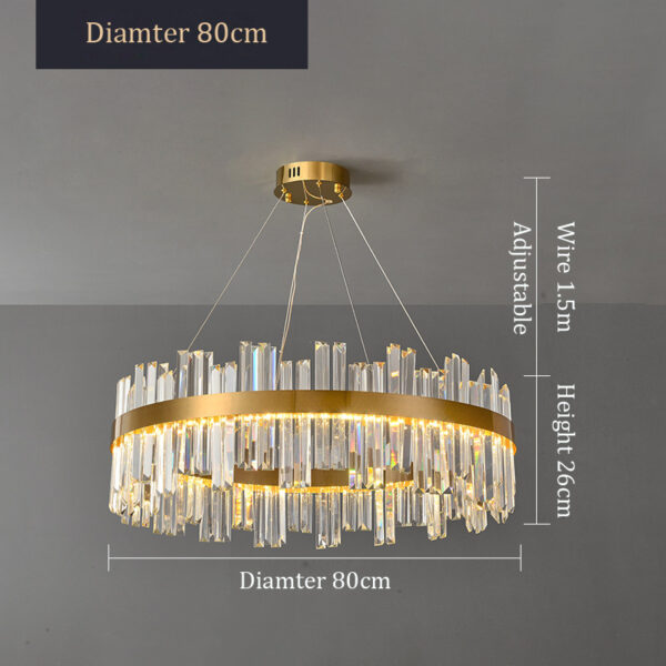 Gold Crystal Luxury Chandelier LED Haning Lamp - Image 7