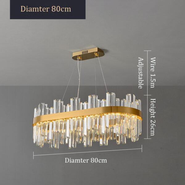 Gold Crystal Luxury Chandelier LED Haning Lamp - Image 9