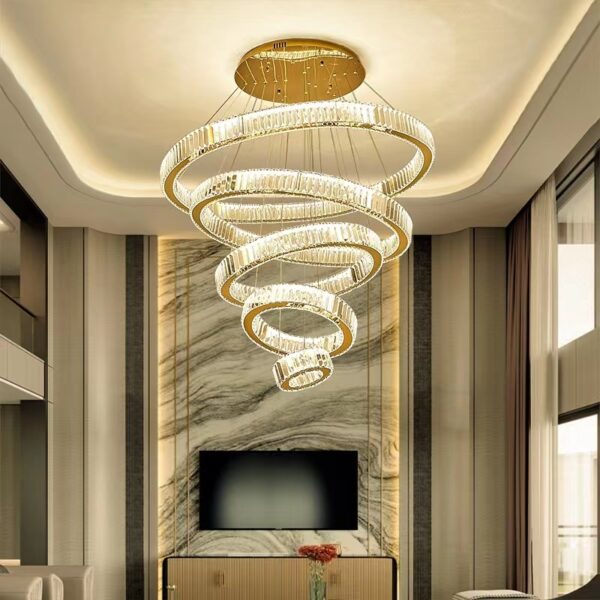 Luxury Crystal Round Ring LED Chandelier Lights