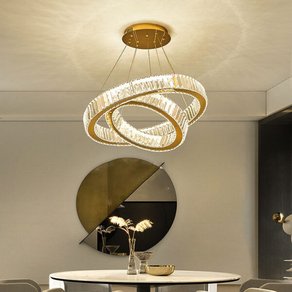 Luxury Crystal Round Ring LED Chandelier Lights - Image 4