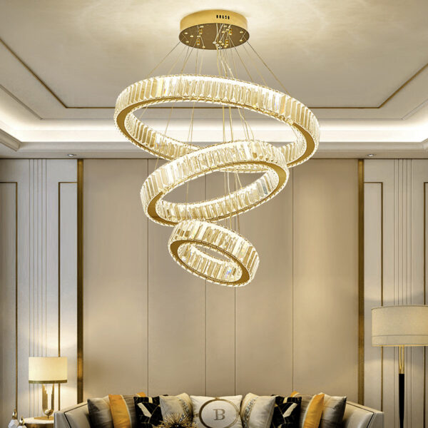 Luxury Crystal Round Ring LED Chandelier Lights - Image 5