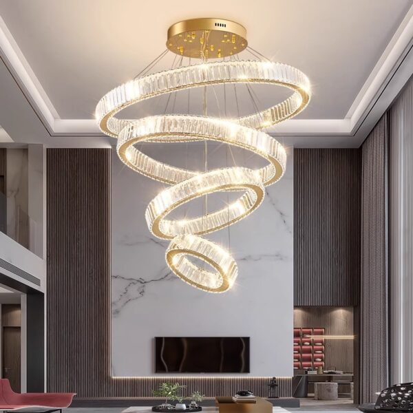 Luxury Crystal Round Ring LED Chandelier Lights - Image 6