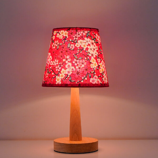 Wood Base Fabric Shade Small Desk Lamps - Image 6