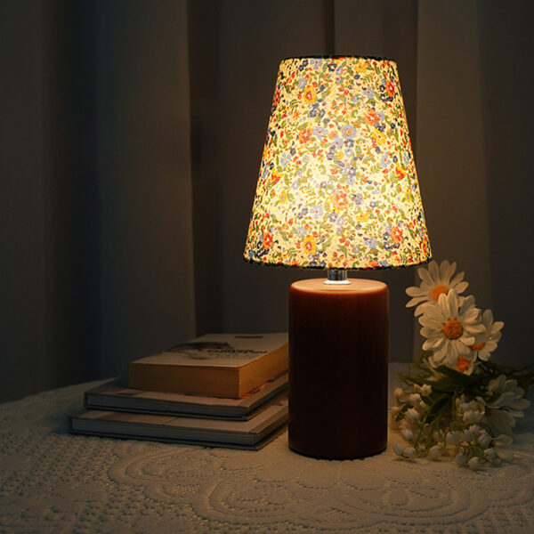 Wood Base Fabric Shade Small Desk Lamps - Image 7